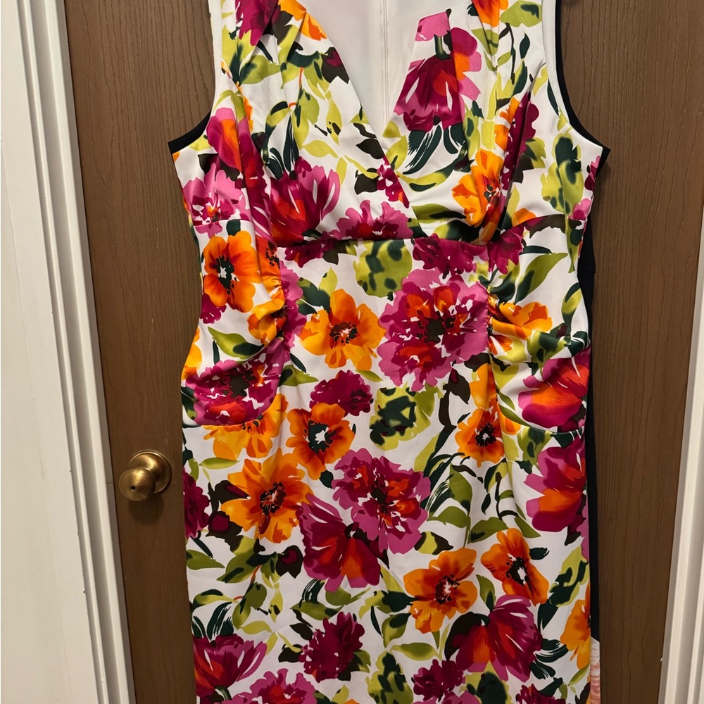 Ronni Nicole Elegant White and Multicolor Dress